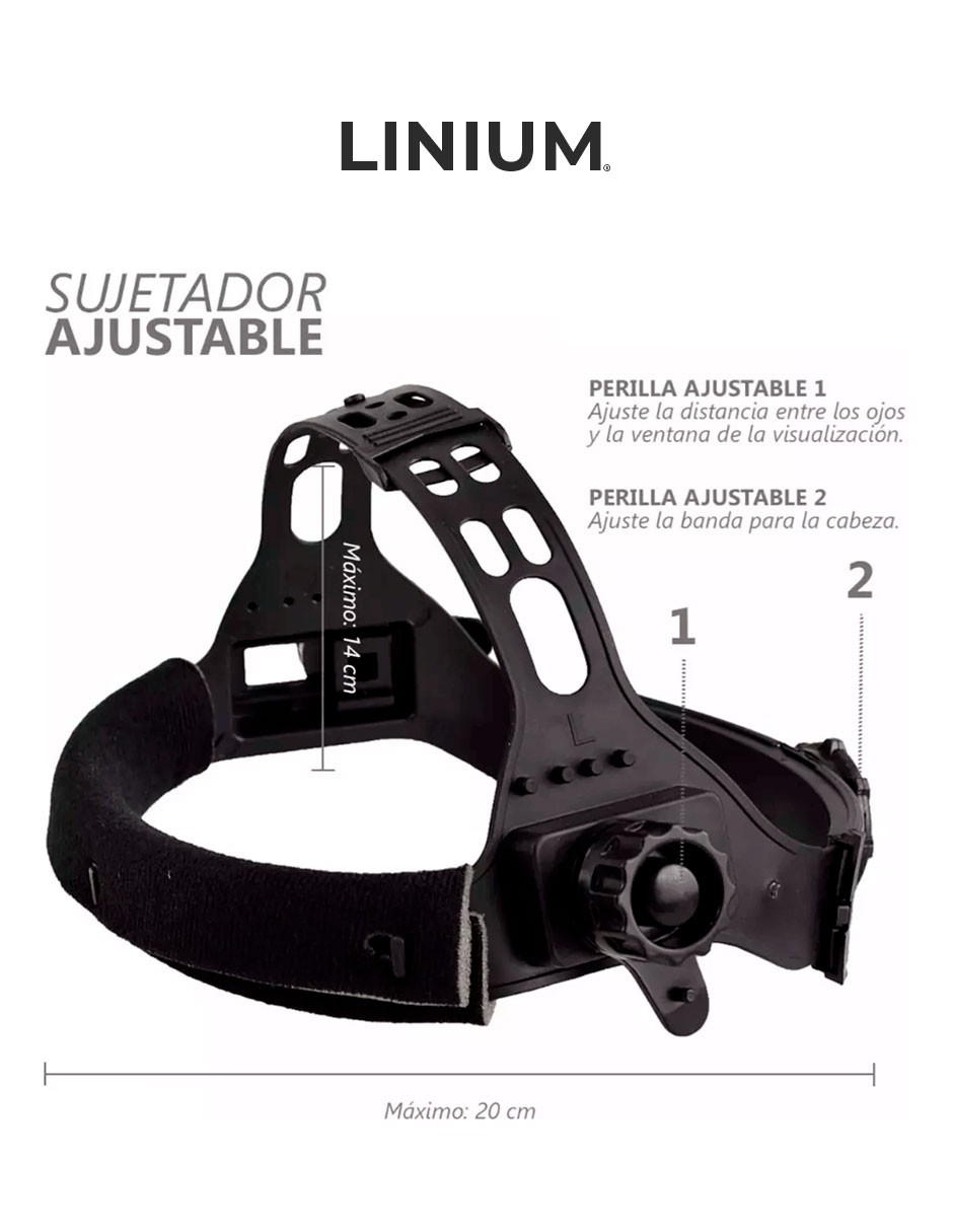 Foto 7 | Careta Para Soldar Linium Industrial Solar Negra