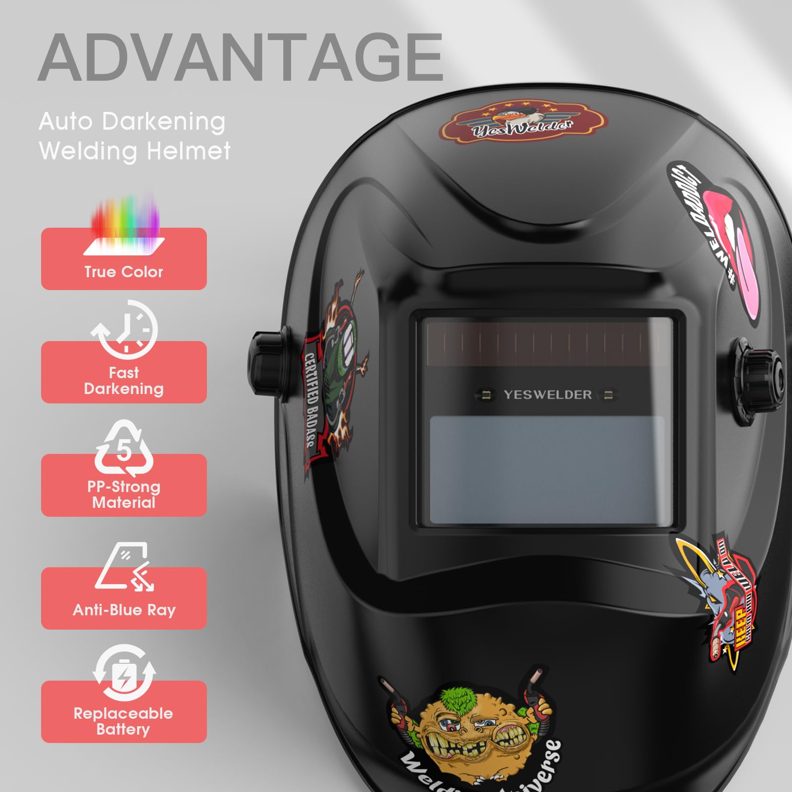 Foto 4 pulgar | Casco De Soldadura Yeswelder True Color Auto Darkening Lyg-l500a-w - Venta Internacional.