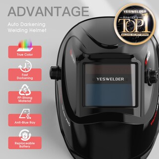 Foto 2 | Casco De Soldadura Yeswelder True Color Solar Con Oscurecimiento Automático - Venta Internacional.