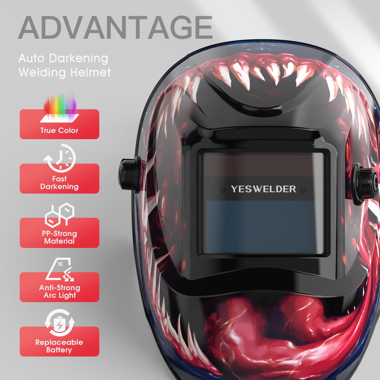 Foto 3 pulgar | Casco De Soldadura Yeswelder True Color Auto Darkening Lyg-l500a-vm - Venta Internacional.