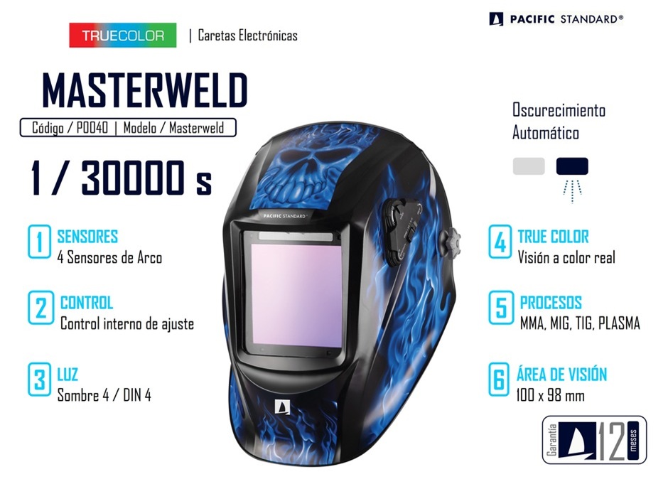 Foto 5 | Careta Electrónica Pacific Standard Masterweld 4 Sen Som/var