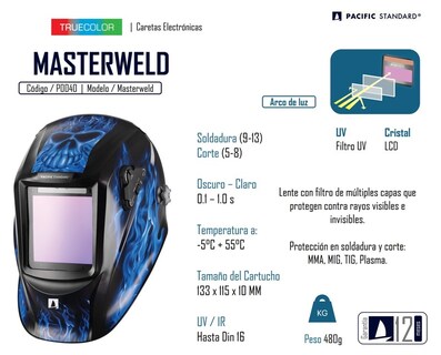 Foto 6 | Careta Electrónica Pacific Standard Masterweld 4 Sen Som/var