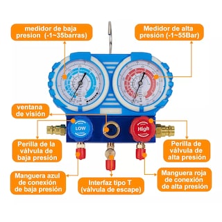 Foto 3 | Juego De Manometro Refrigeracion Eo Safe Imports Esi-10544 Multicolor