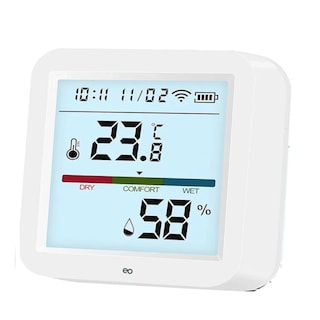 Foto 1 | Sensor Termómetro Higrómetro Wifi Inteligente Alexa Google Eo Safe Imports Esi-19414 Blanco