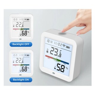Foto 3 | Sensor Termómetro Higrómetro Wifi Inteligente Alexa Google Eo Safe Imports Esi-19414 Blanco