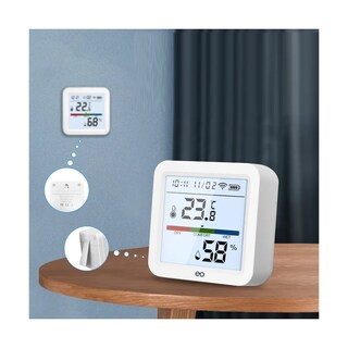 Foto 4 | Sensor Termómetro Higrómetro Wifi Inteligente Alexa Google Eo Safe Imports Esi-19414 Blanco