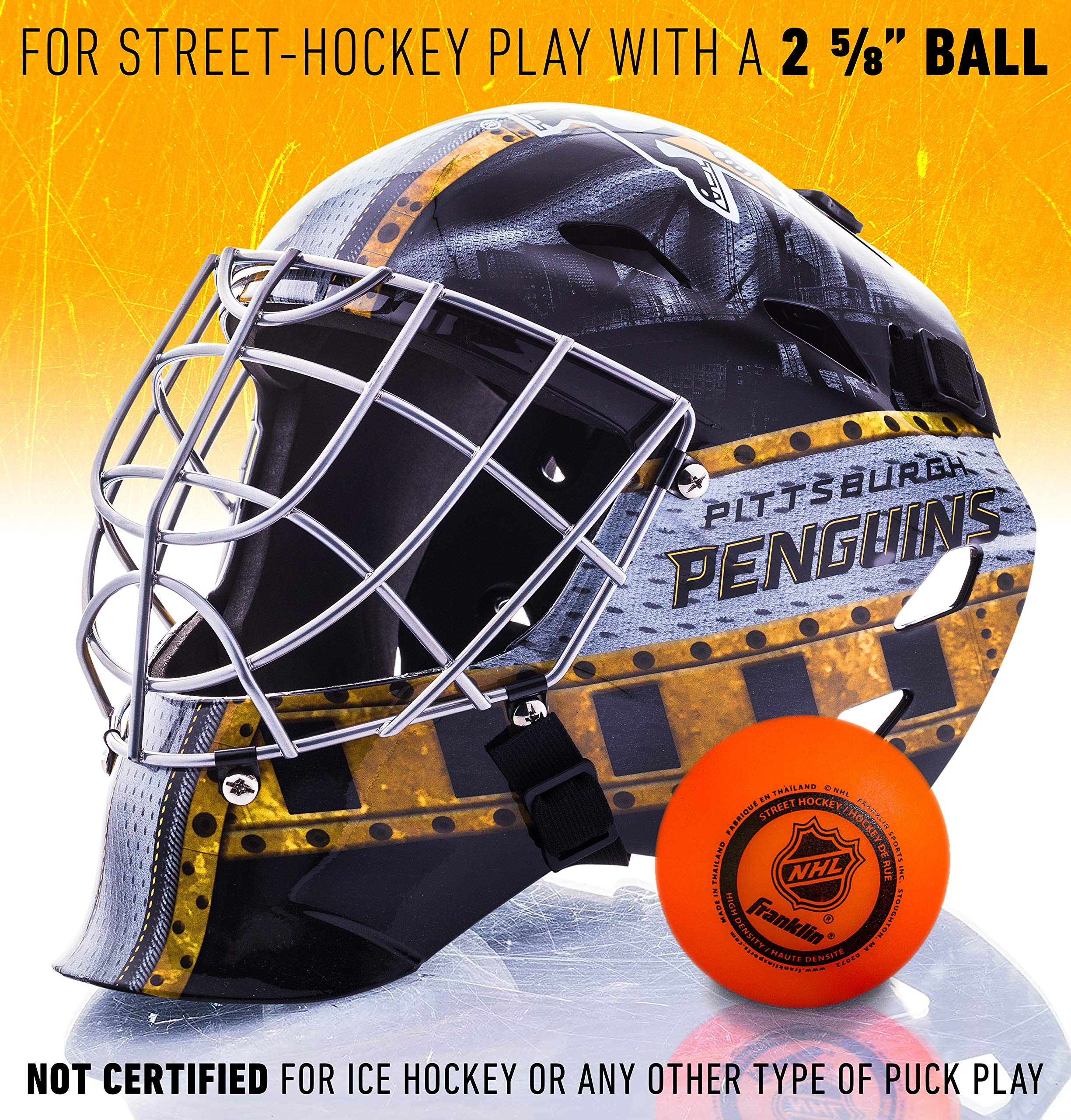Foto 8 pulgar | Casco de Portero Franklin Sports Pittsburgh Penguins NHL - Venta Internacional