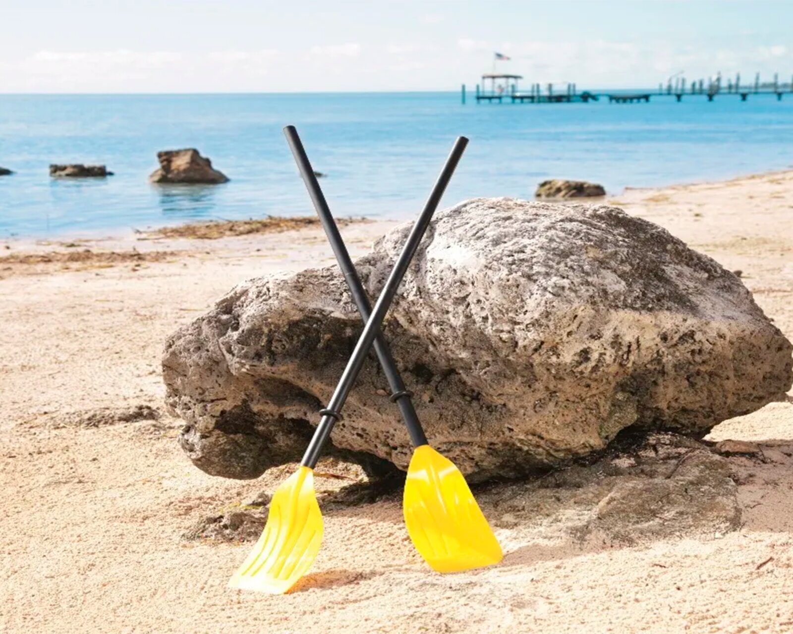 Foto 4 pulgar | Remos para Bote Bestway 62015 para Lancha de 124 cm de Plástico color Amarillo