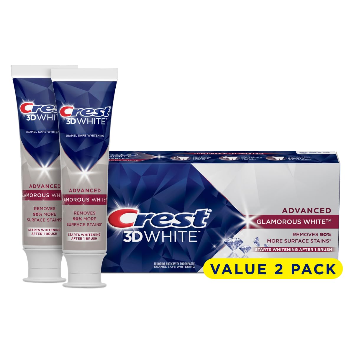 Foto 2 pulgar | Pasta de Dientes Crest 3D White Glamorous White 112 ml 2 Piezas - Venta Internacional