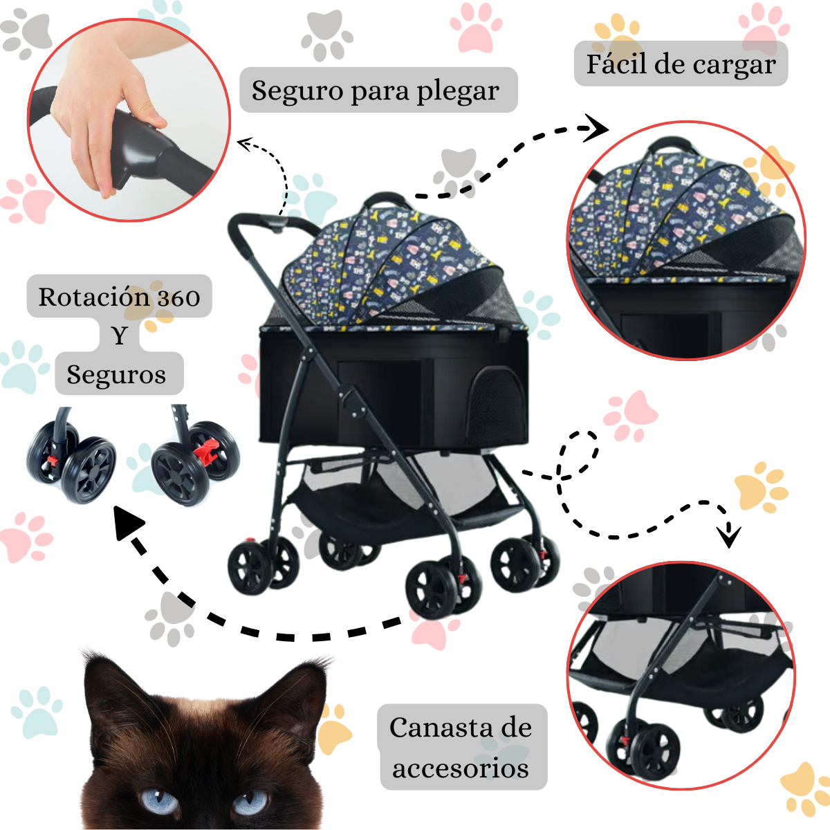 Foto 4 pulgar | Carriola para Mascotas Komfort Multiusos