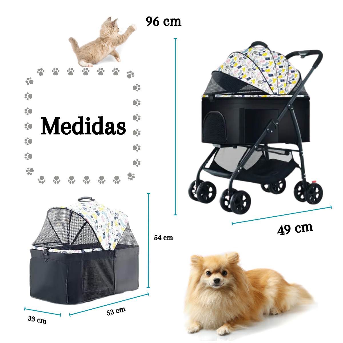 Foto 7 pulgar | Carriola para Mascotas Komfort Multiusos