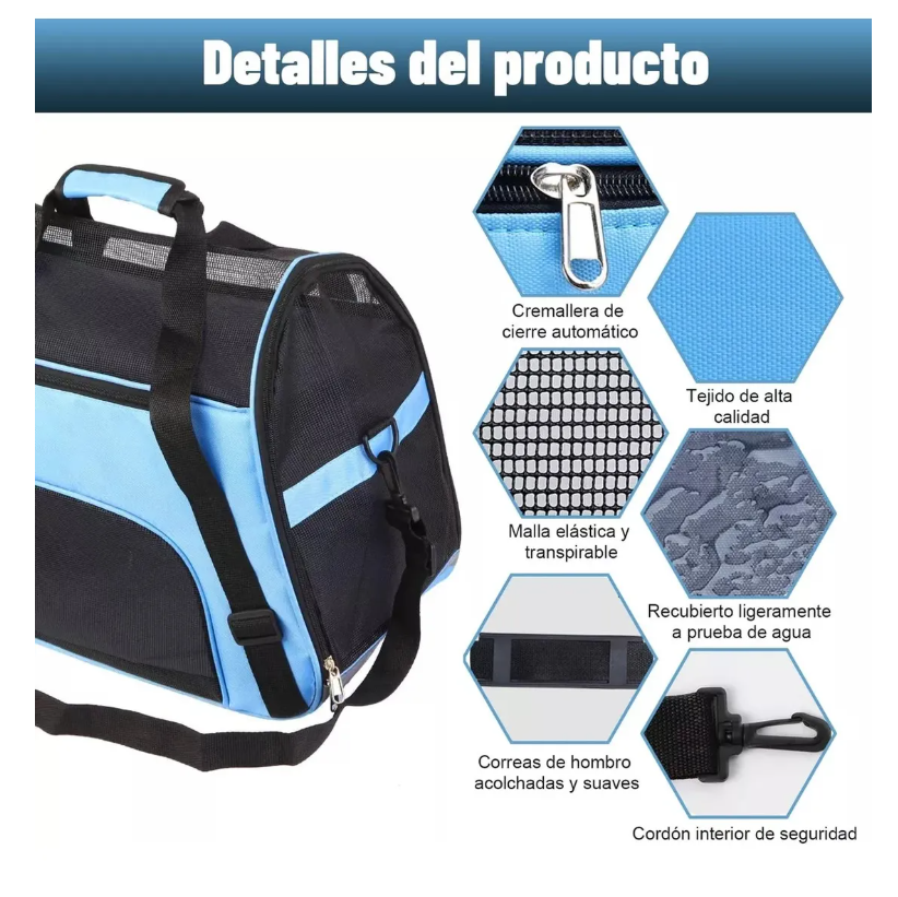 Foto 4 pulgar | Transportadora Para Perro Gatos Viaje Mascota Bolsa Portátil