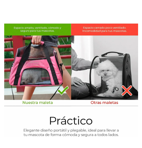 Foto 5 pulgar | Mochila Transportadora Bolsa Mascota Perro Gato Viaje Chica Color Rosa