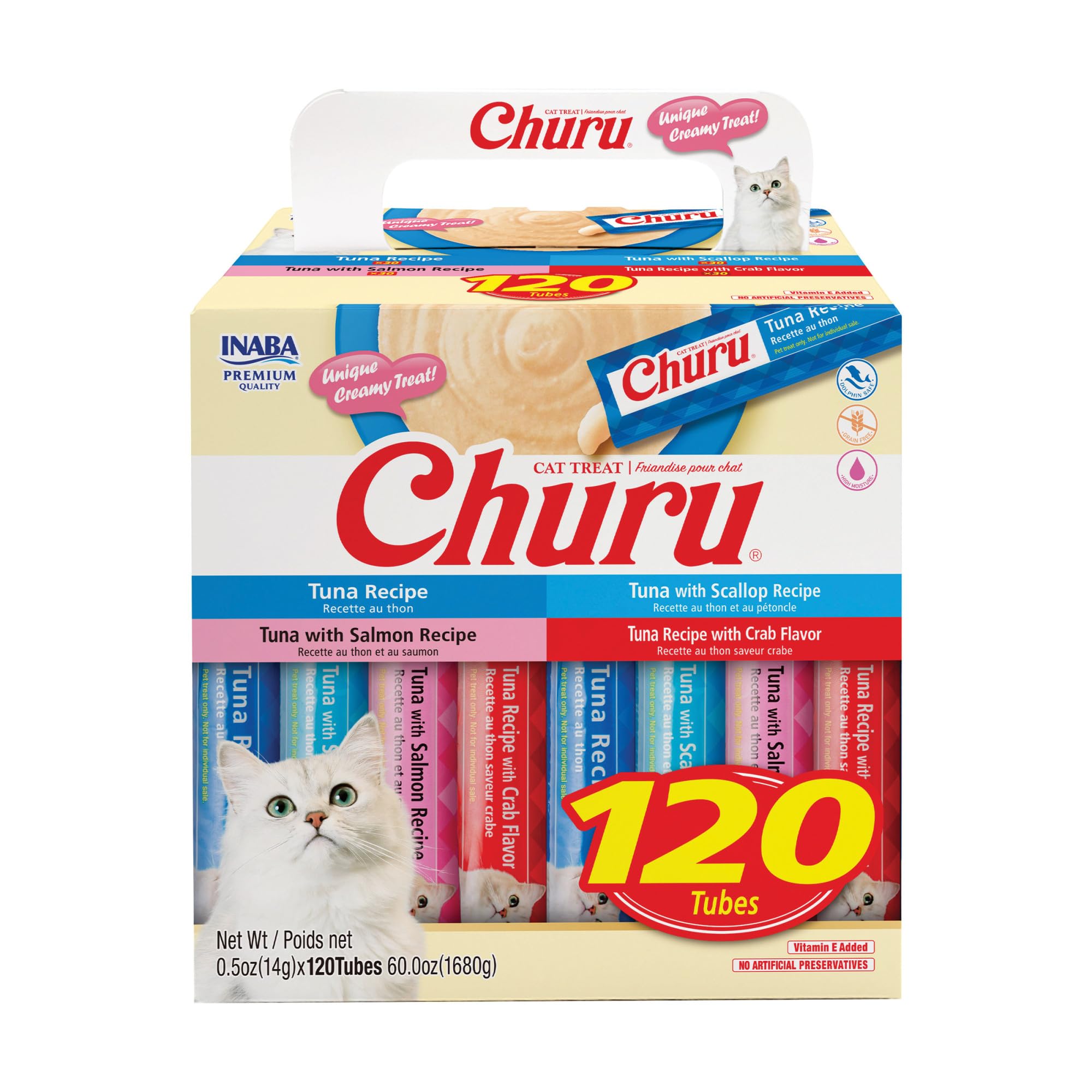 Cat Treats Inaba Churu, Puré Cremoso Y Exprimible De Atún Para Lamer - Venta Internacional.