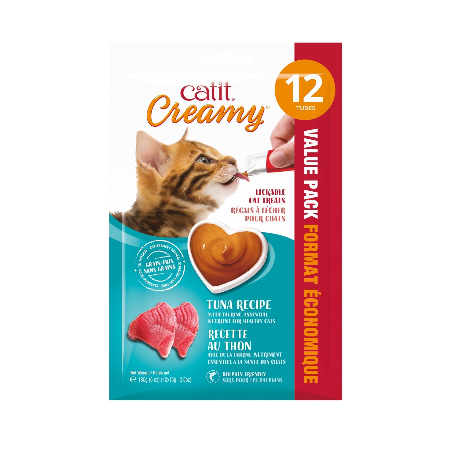 Lickable Cat Treat Catit, Sabor Cremoso A Atún, Paquete De 12 - Venta Internacional.