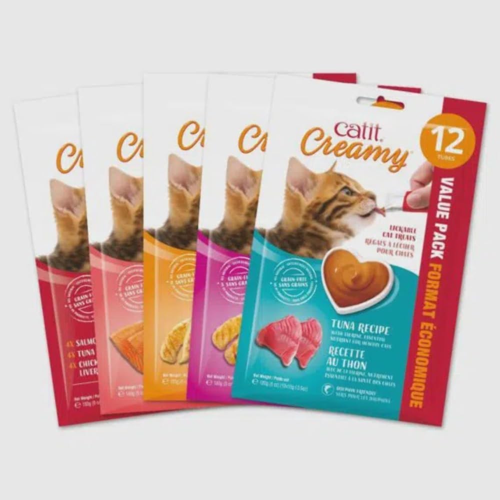 Foto 4 pulgar | Lickable Cat Treat Catit, Sabor Cremoso A Atún, Paquete De 12 - Venta Internacional.