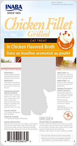 Foto 2 | Filete De Pollo A La Parrilla Natural Inaba De Cat Treats, 25 G X 6 - Venta Internacional.