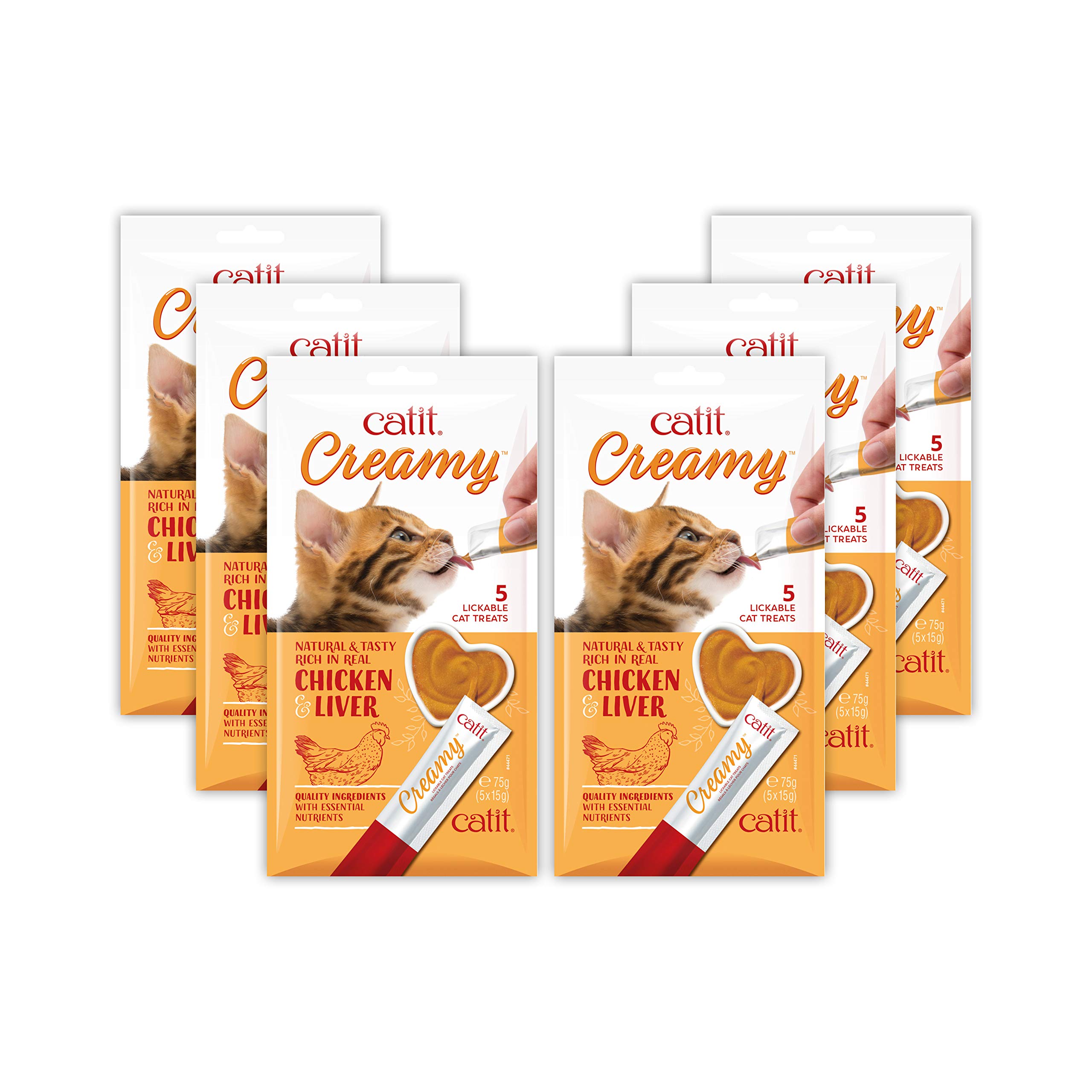 Golosina Cremosa Para Gatos, Pollo E Hígado, 30 X 15 Ml, De Catit - Venta Internacional.