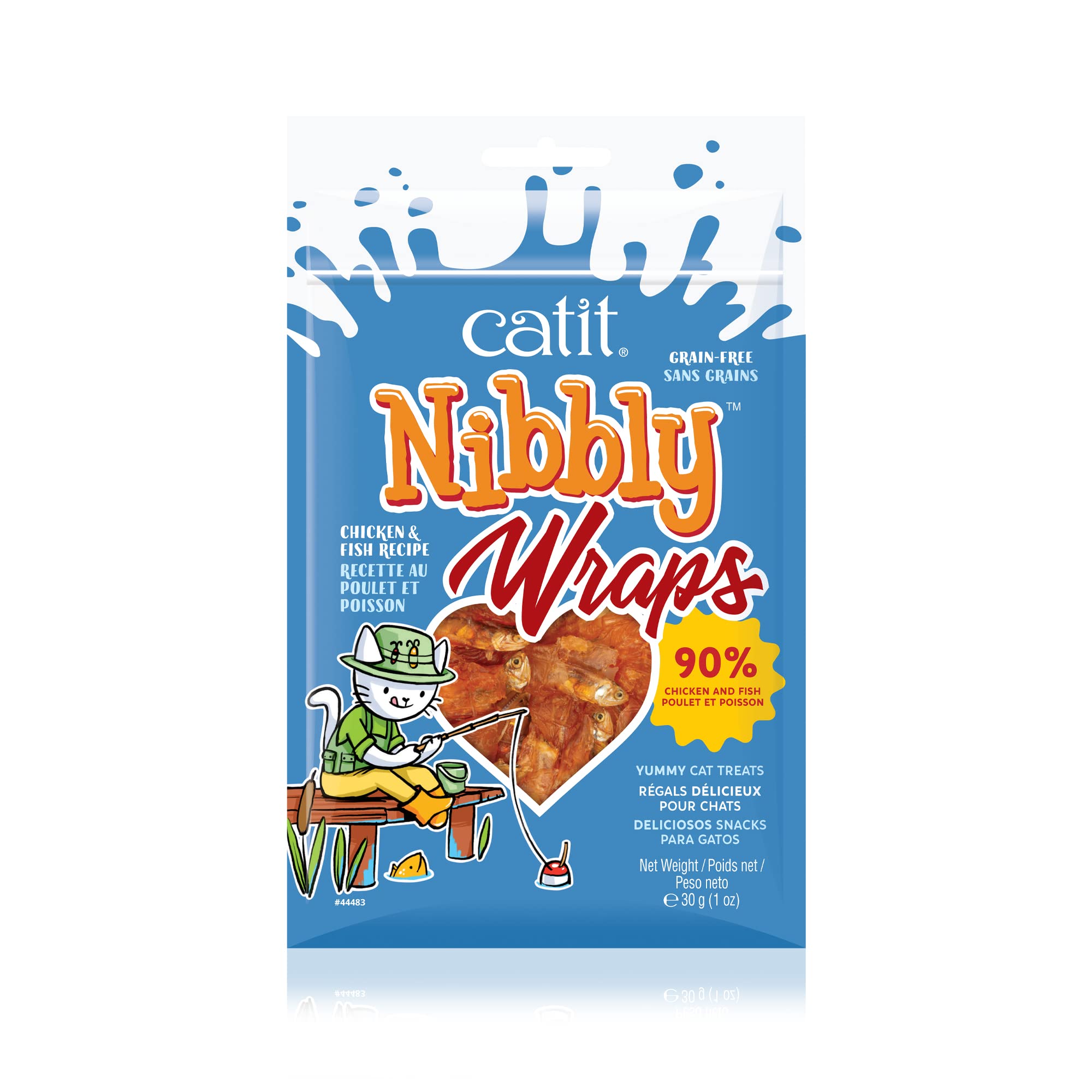 Cat Treat Catit Nibbly Wraps Para Pollo Y Pescado Sin Cereales, 30 Ml - Venta Internacional.