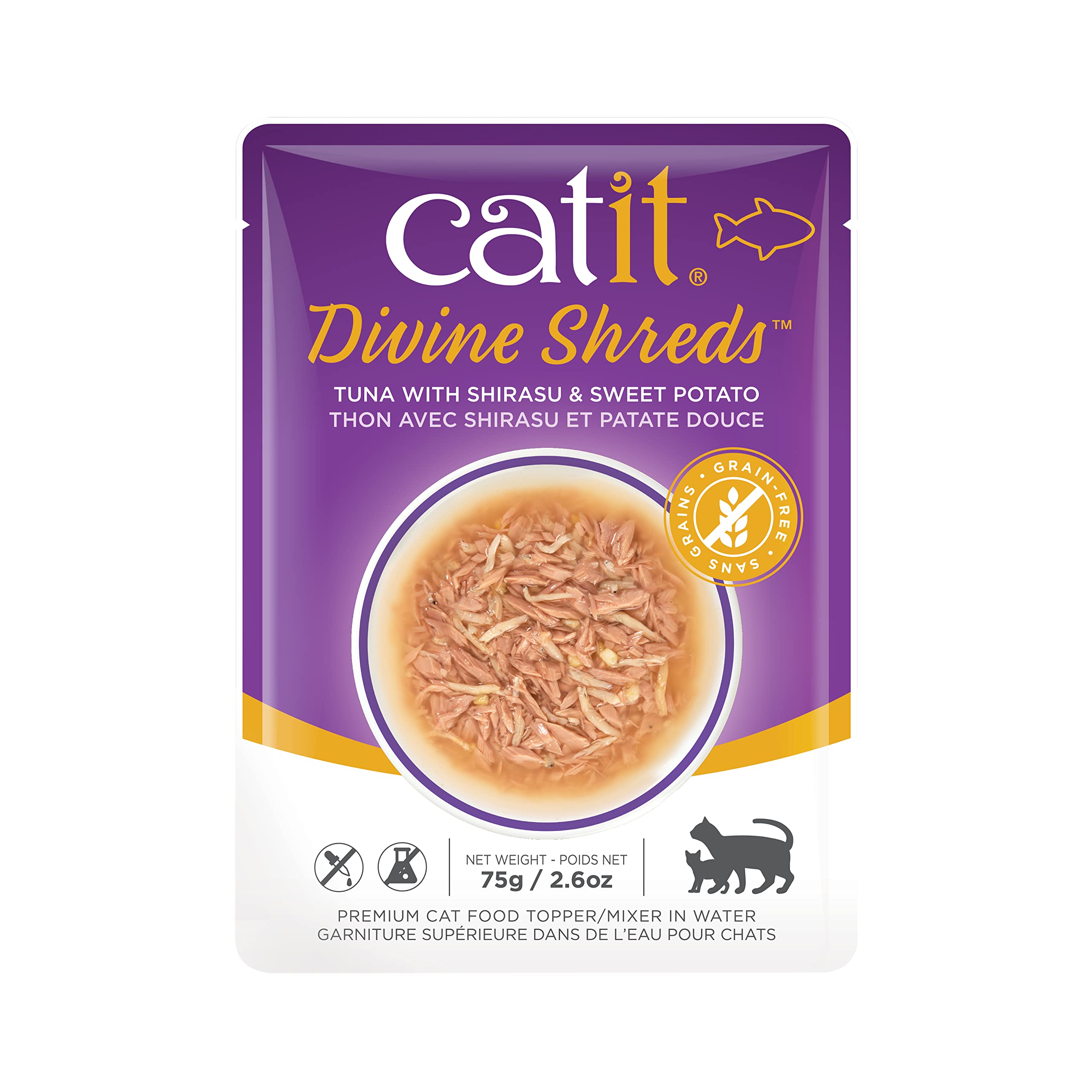 Alimento Para Gatos Catit Divine Tritura Atún Con Shirasu Y Batata - Venta Internacional.