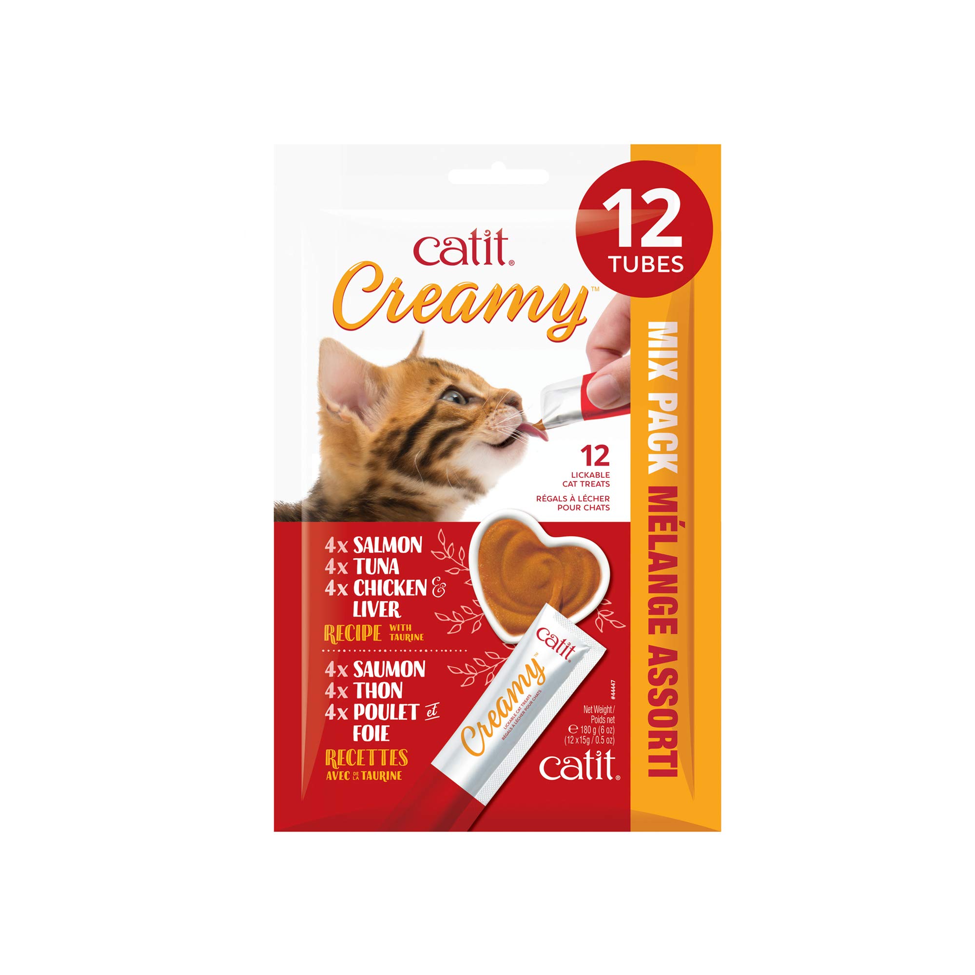 Cat Treat Catit Creamy Lamible Surtido De 12 Unidades - Venta Internacional.