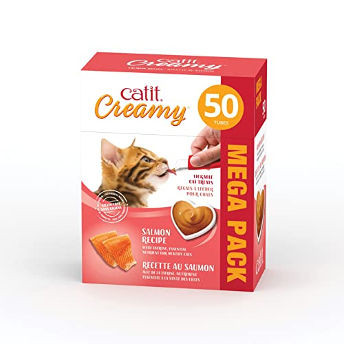 Cat Treat Catit, Cremoso Y Lamible, Sabor A Salmón, Paquete De 50 - Venta Internacional.