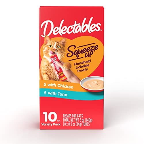 Cat Treats Hartz Delectables Squeeze Up, Pollo Y Atún, 10 Unidades - Venta Internacional.