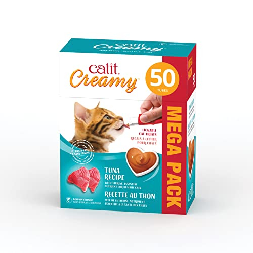 Cat Treat Catit, Cremoso Y Lamible, Sabor A Atún, Paquete De 50 - Venta Internacional.
