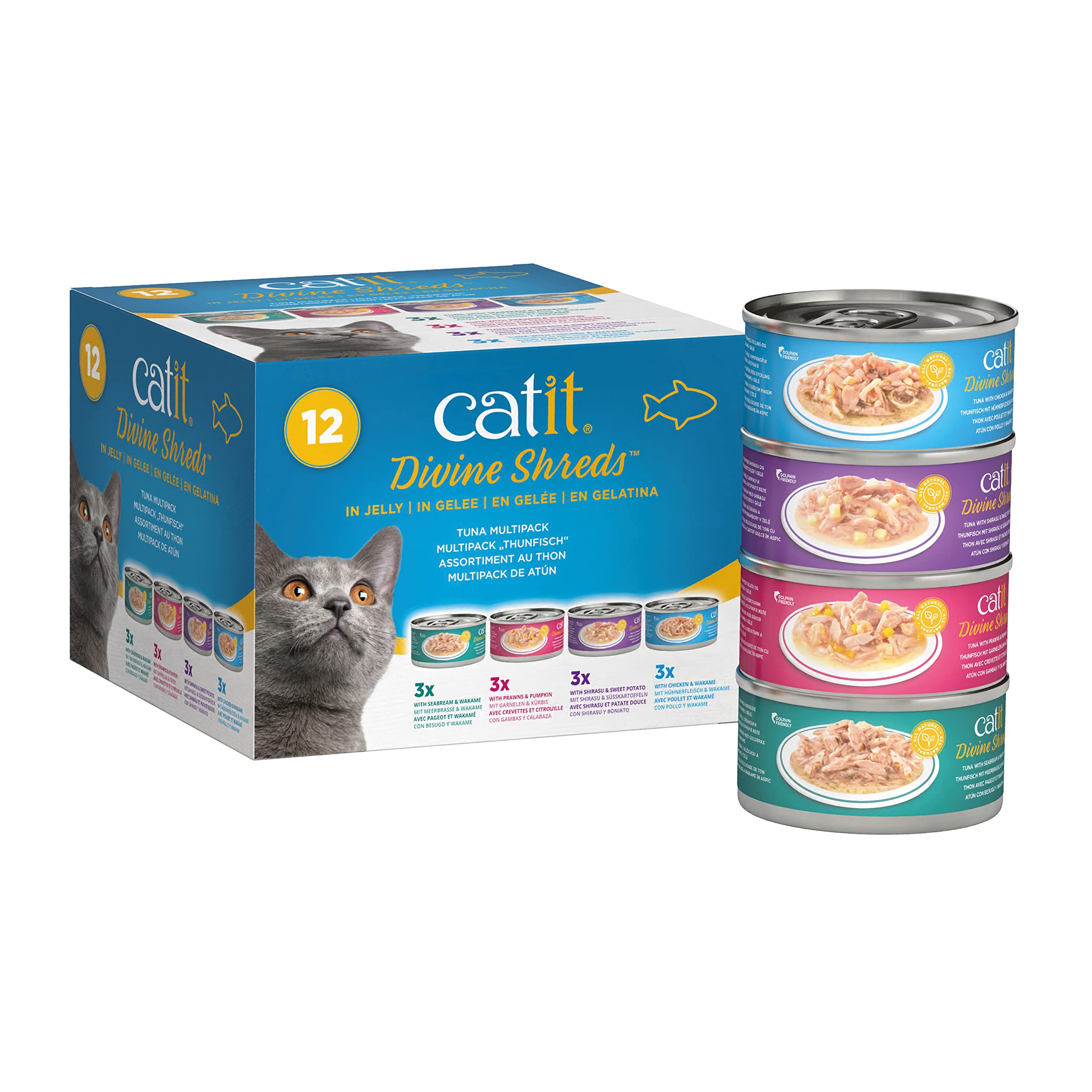 Comida Húmeda Para Gatos Catit Divine Shreds In Jelly Tuna, Paquete Múltiple - Venta Internacional.