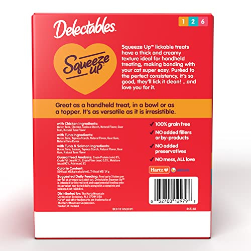 Foto 3 | Cat Treats Hartz Delectables Squeeze Up, Paquetes Variados, 72 Unidades - Venta Internacional.