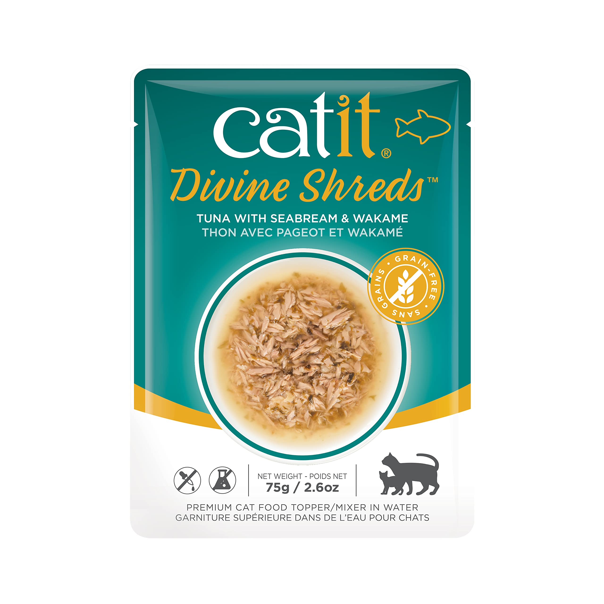 Adorno De Comida Para Gatos Catit Divine Desmenuza Atún Con Sargo Y Wakame - Venta Internacional.