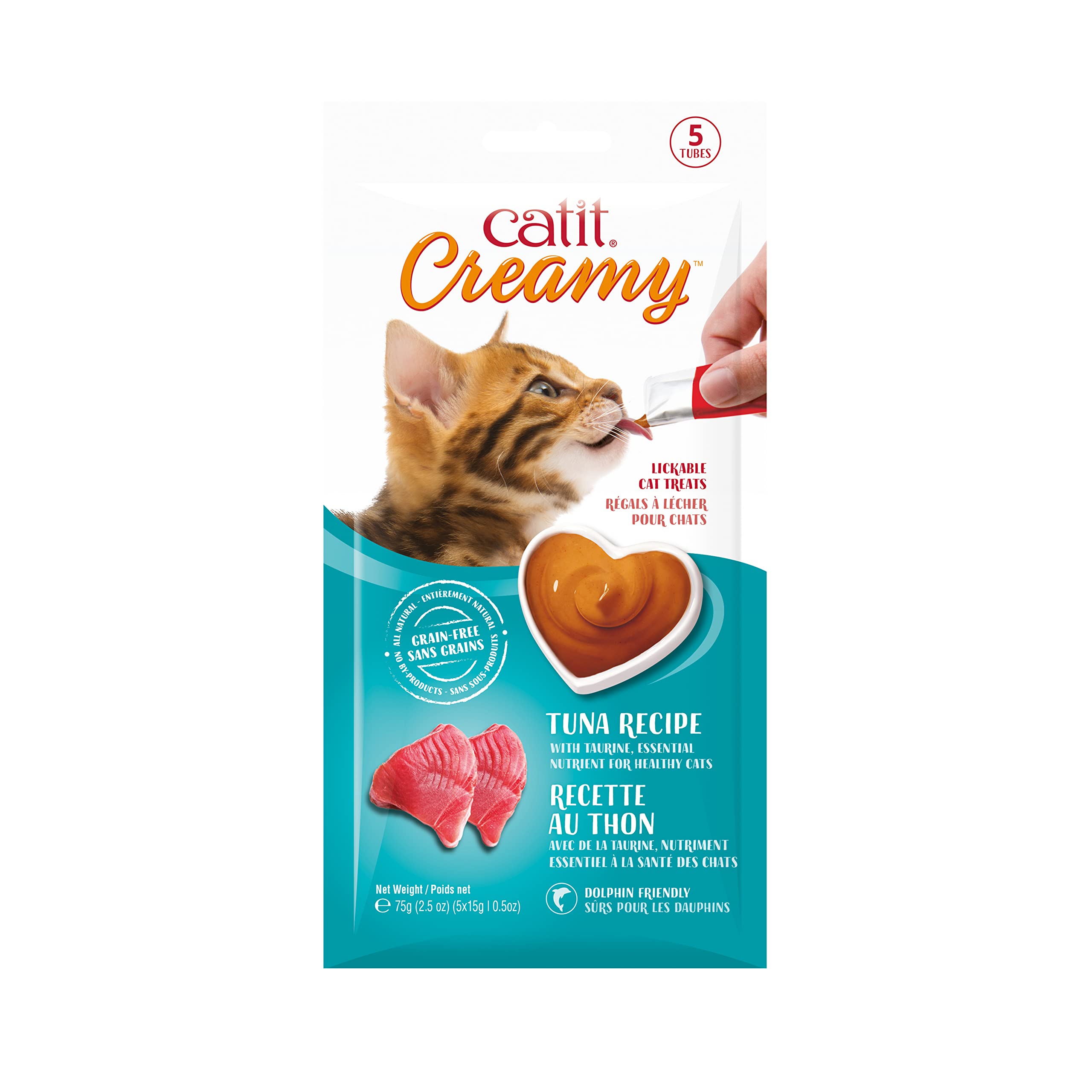 Foto 2 pulgar | Cat Treat Catit, Cremoso Y Lamible, Sabor A Atún, Paquete De 5 - Venta Internacional.