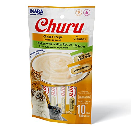 Puré Cremoso Para Lamer Churu De Cat Treats Inaba, 15 Ml, 10 Tubos - Venta Internacional.