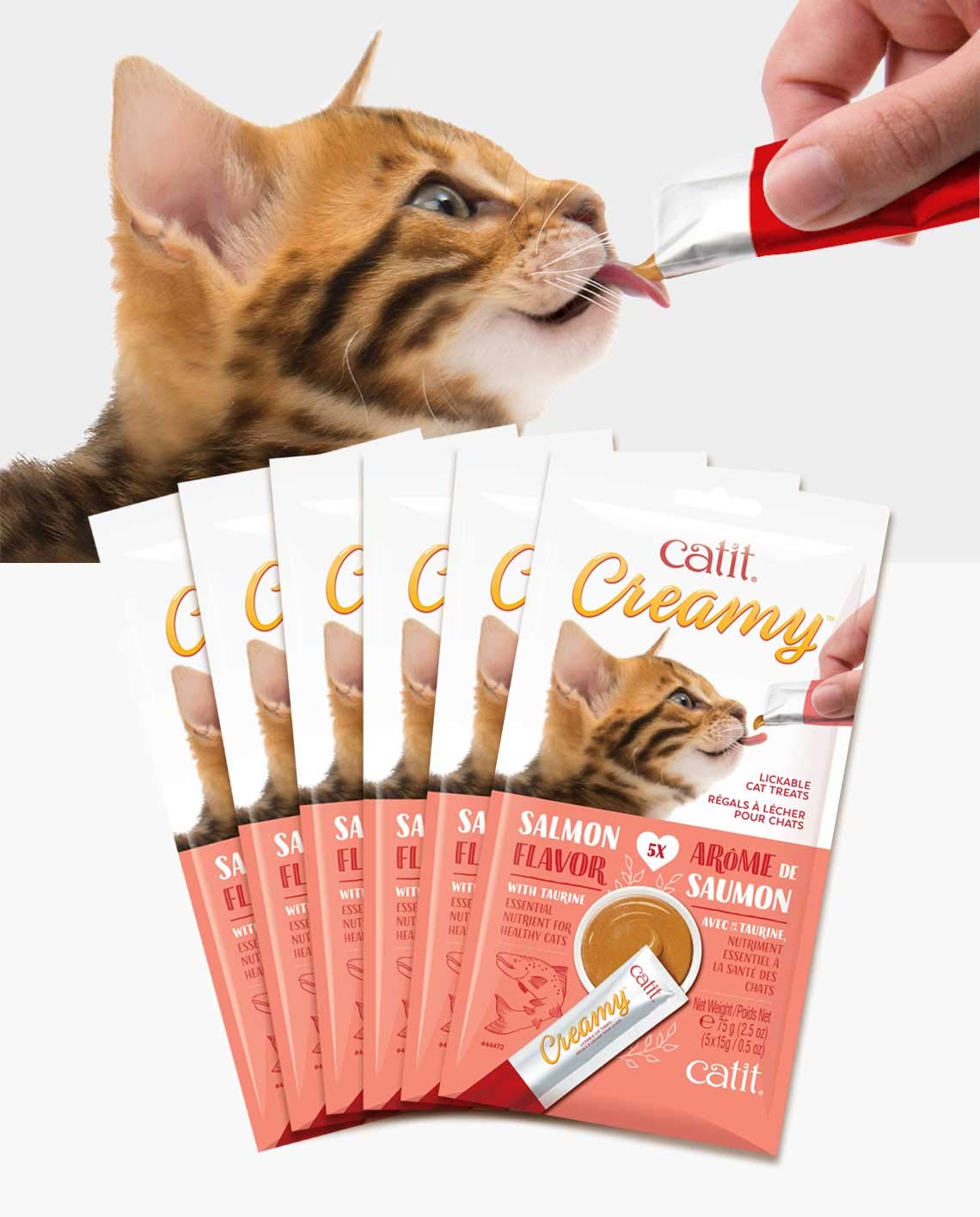 Foto 7 | Cat Treat Catit, Cremoso Y Lamible, Sabor A Salmón, 30 Unidades - Venta Internacional.
