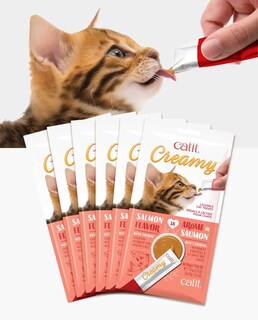 Foto 7 | Cat Treat Catit, Cremoso Y Lamible, Sabor A Salmón, 30 Unidades - Venta Internacional.