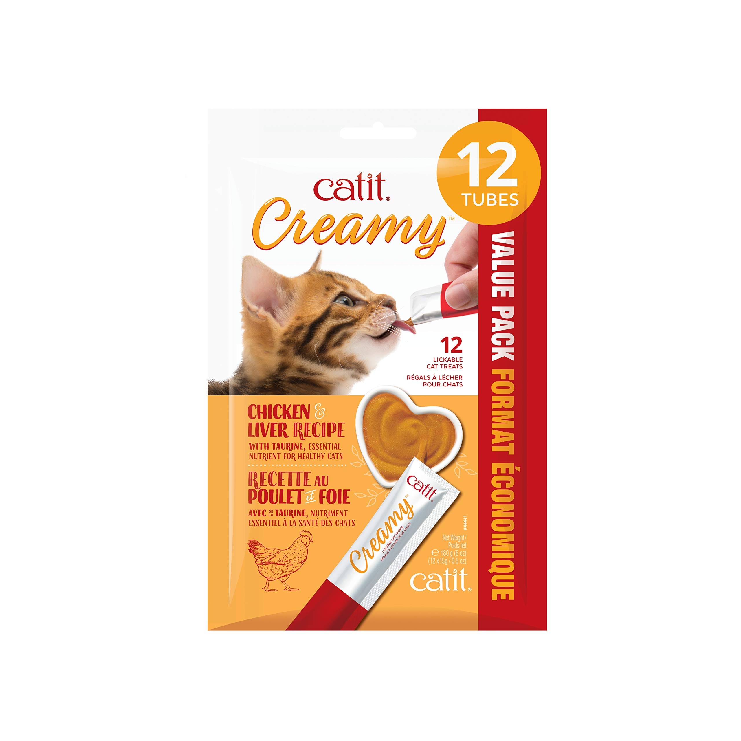 Foto 2 pulgar | Lickable Cat Treat Catit Creamy Chicken & Hígado, Paquete De 12 - Venta Internacional.