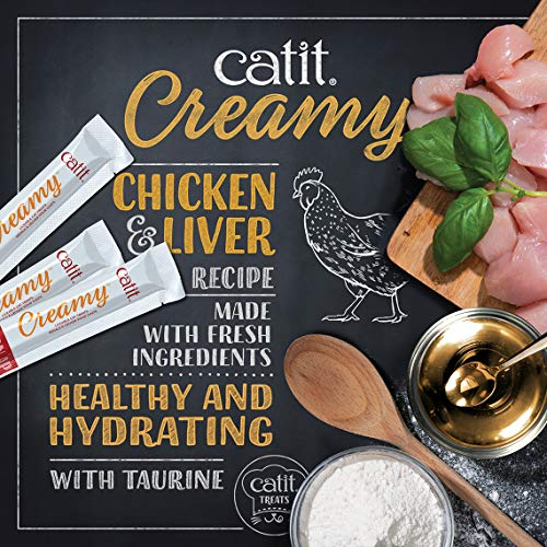Foto 3 | Cat Treat Catit, Cremoso, Lamible, Pollo E Hígado, Paquete De 50 - Venta Internacional.