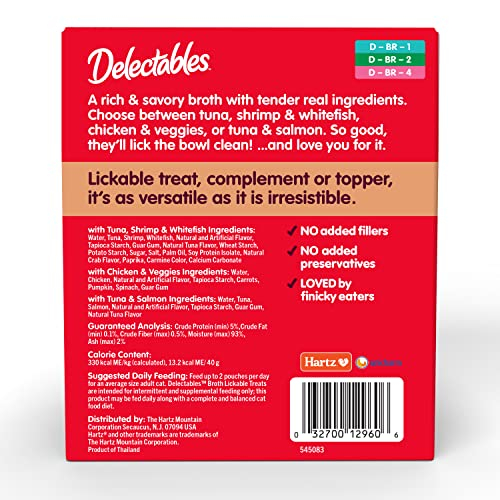 Foto 4 pulgar | Caldos Salados Wet Cat Treat Delectables, 42 Ml, Paquete De 12 Unidades, Hartz - Venta Internacional.