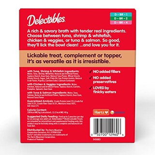 Foto 3 | Caldos Salados Wet Cat Treat Delectables, 42 Ml, Paquete De 12 Unidades, Hartz - Venta Internacional.