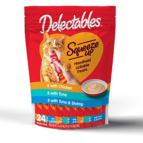 Cat Treats Hartz Delectables Squeeze Up, Atún Y Camarones, 24 X 14 G - Venta Internacional.