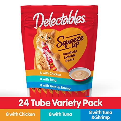 Foto 4 pulgar | Cat Treats Hartz Delectables Squeeze Up, Atún Y Camarones, 24 X 14 G - Venta Internacional.
