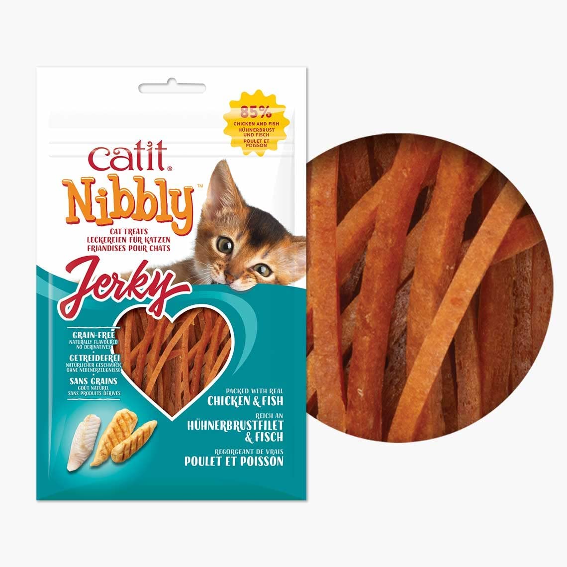 Foto 4 pulgar | Cat Treats Catit Nibbly Jerky Chicken & Fish 30 G (paquete De 1) - Venta Internacional.