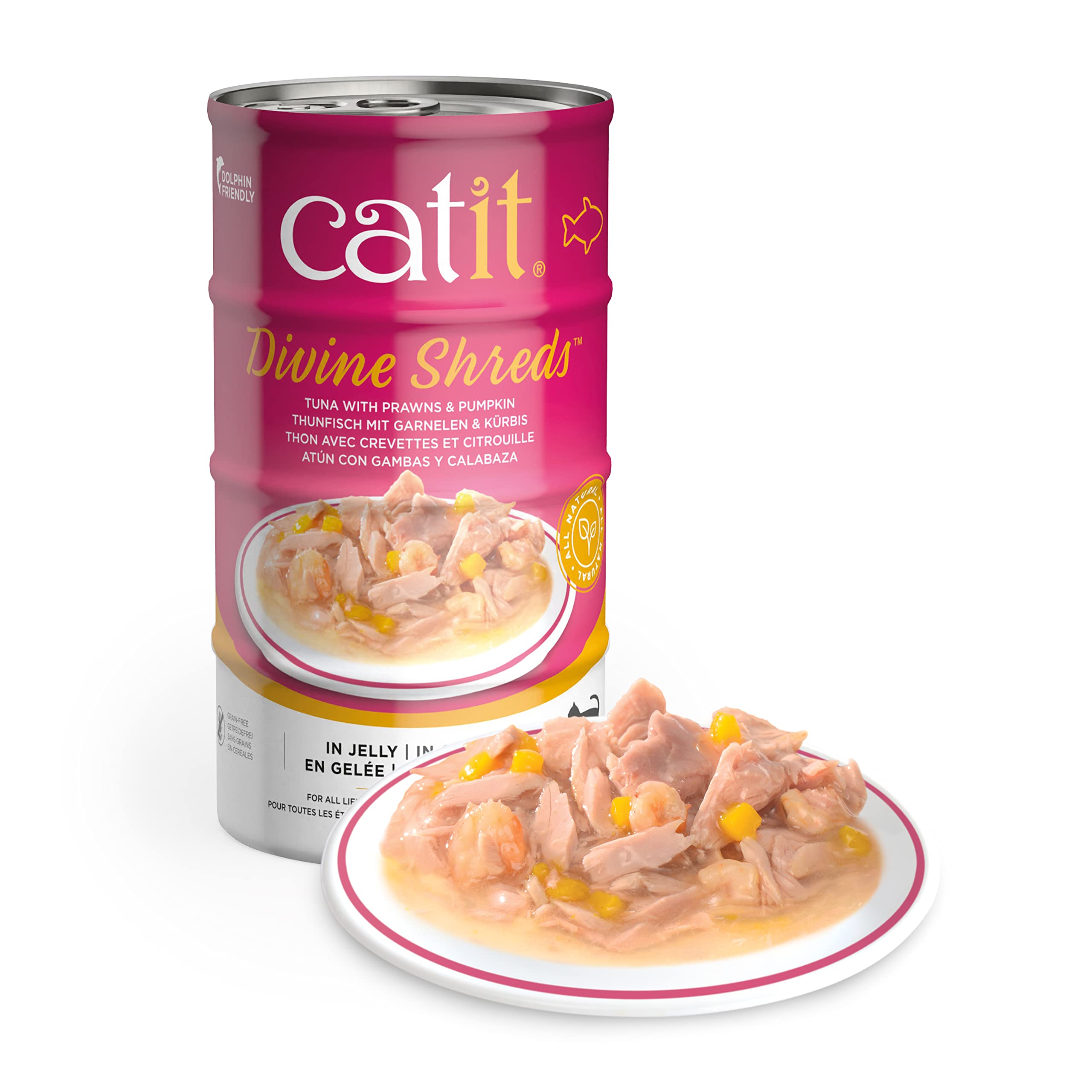 Comida Húmeda Para Gatos Catit Divine Desmenuzada En Gelatina De Atún Con Camarones - Venta Internacional.