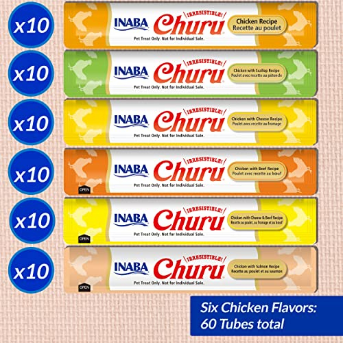 Foto 4 pulgar | Puré Cremoso Para Lamer Churu Inaba De Cat Treats, 14,2 Ml, 60 Tubos - Venta Internacional.