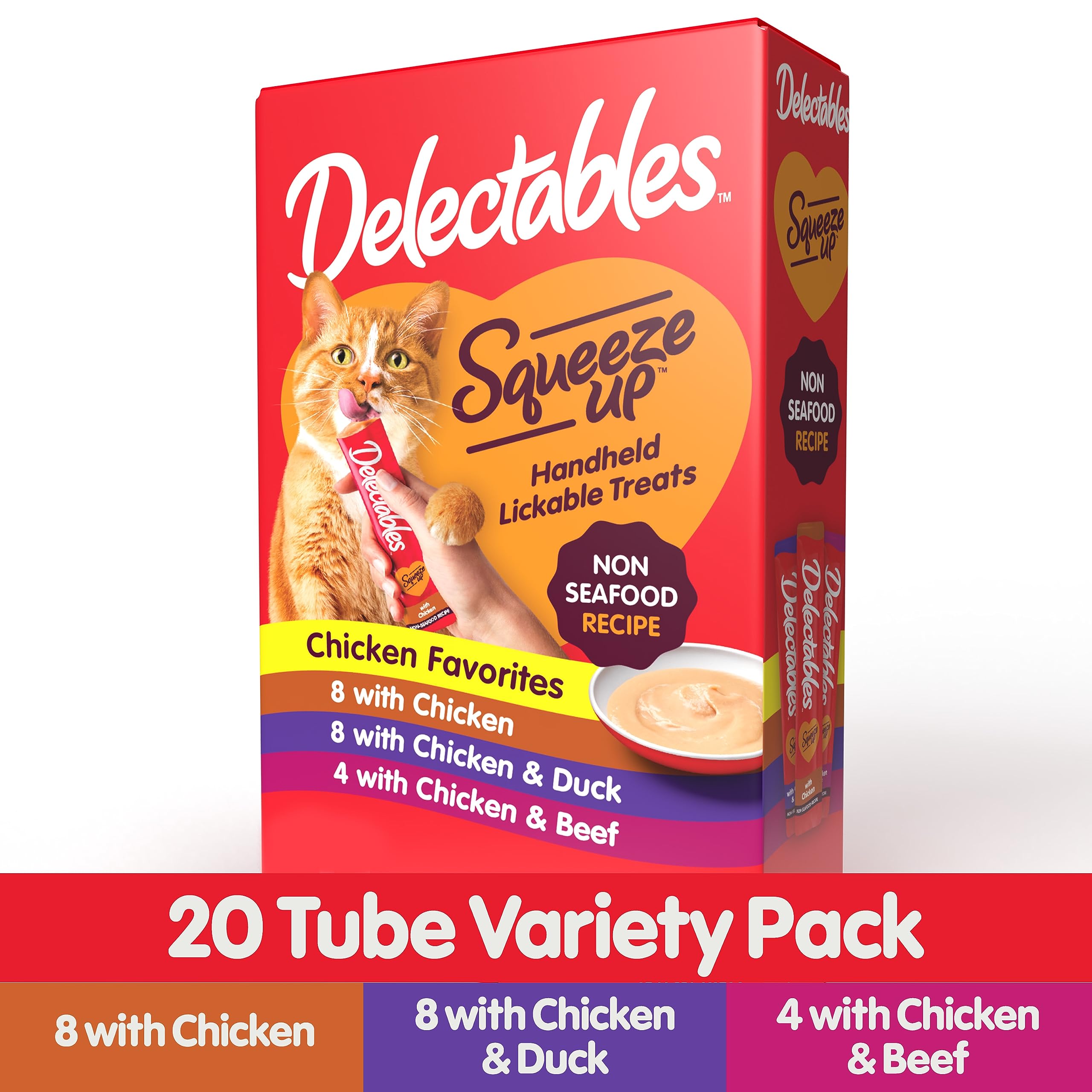 Foto 3 pulgar | Cat Treat Delectables Squeeze Up, Paquete De 20 X 15 Ml, Sin Pescado - Venta Internacional.