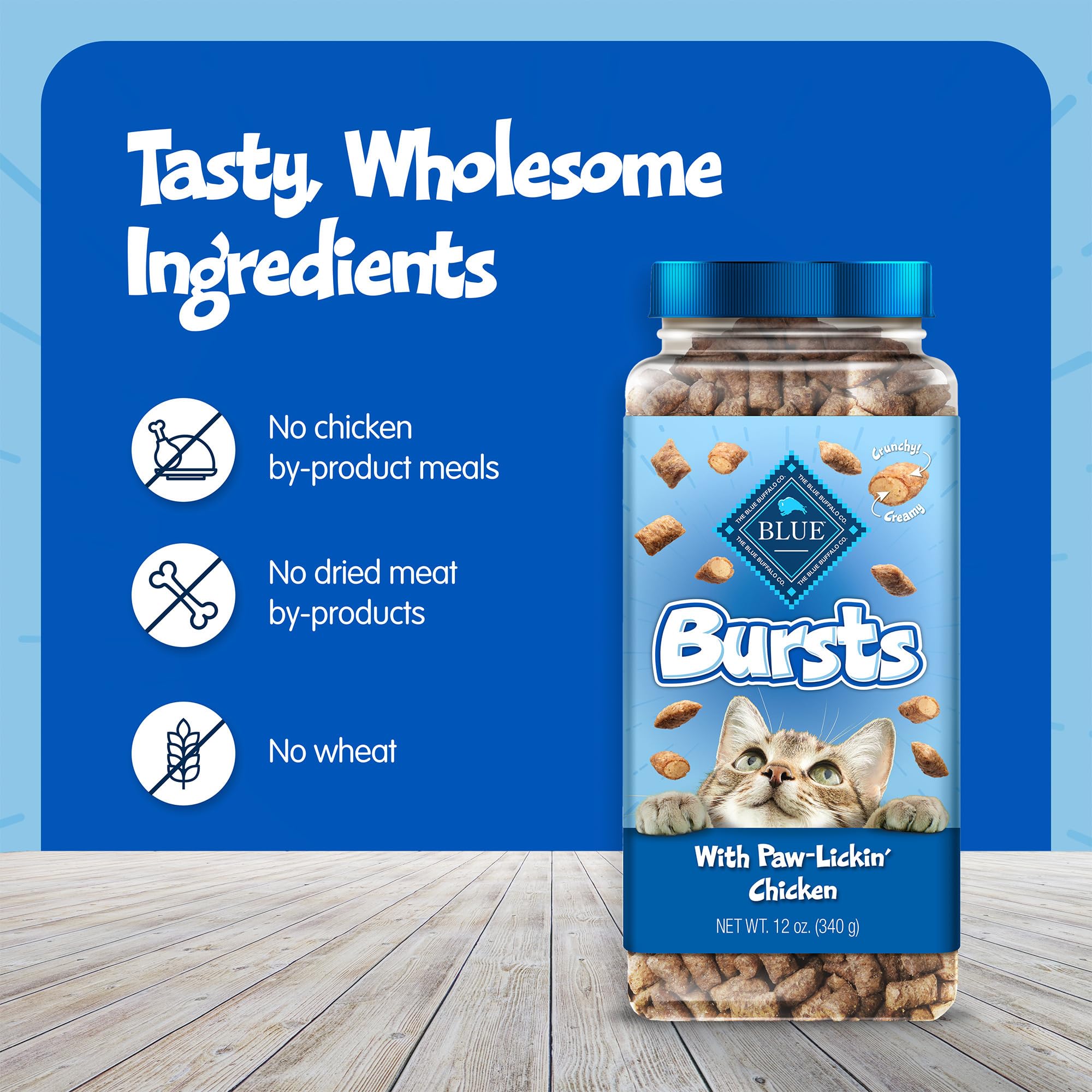 Foto 8 pulgar | Pollo Crujiente Y Cremoso Cat Treats Blue Buffalo Bursts, 340 Ml - Venta Internacional.