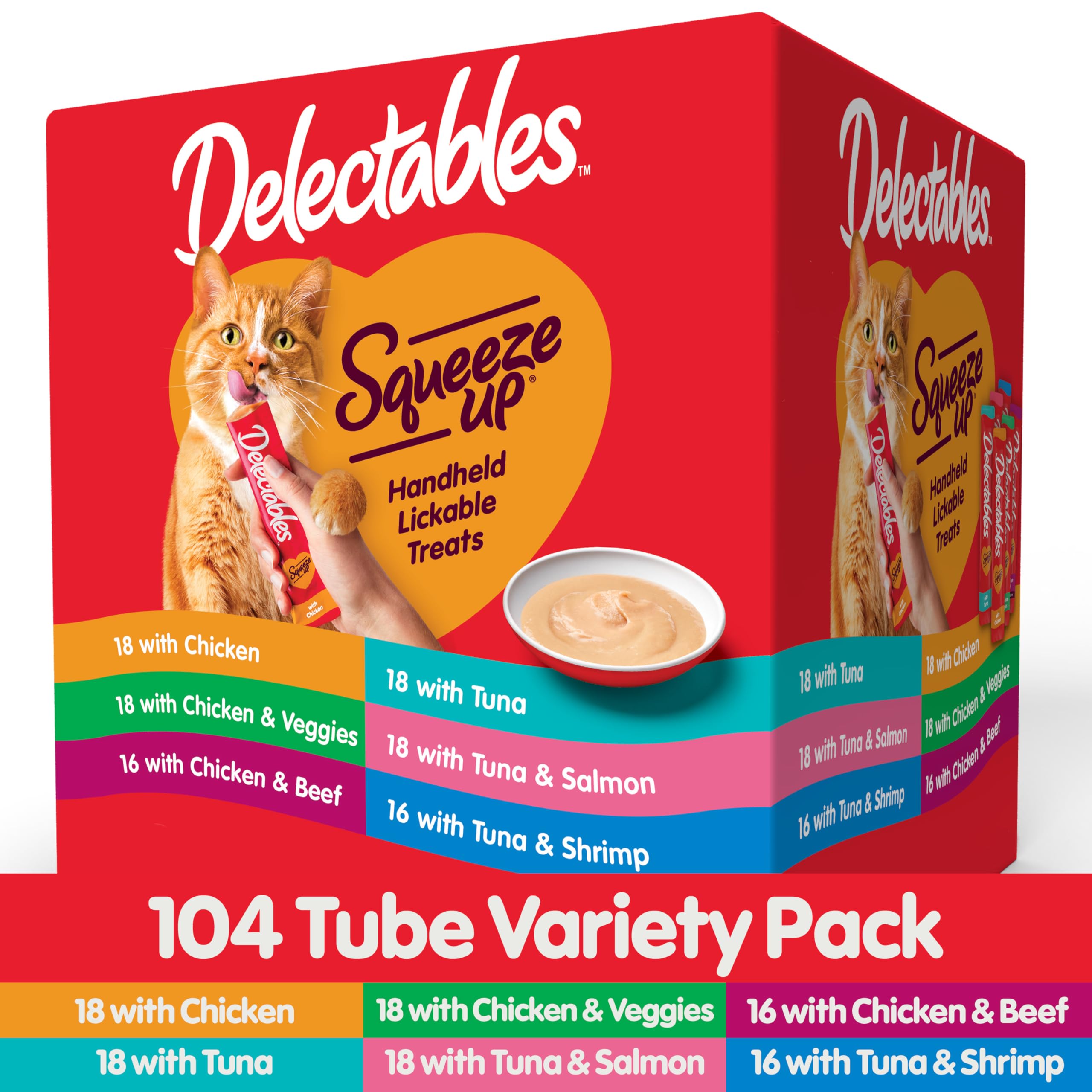 Foto 5 pulgar | Cat Treats Hartz Delectables Squeeze Up, Paquete Variado De 104 X 15 Ml - Venta Internacional.