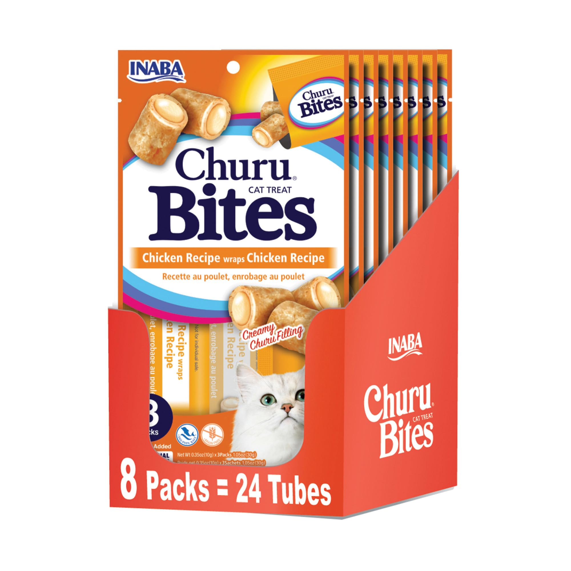 Foto 2 pulgar | Cat Treats Inaba Churu Bites, Pollo Horneado Blando, 10 G, 24 Tubos - Venta Internacional.