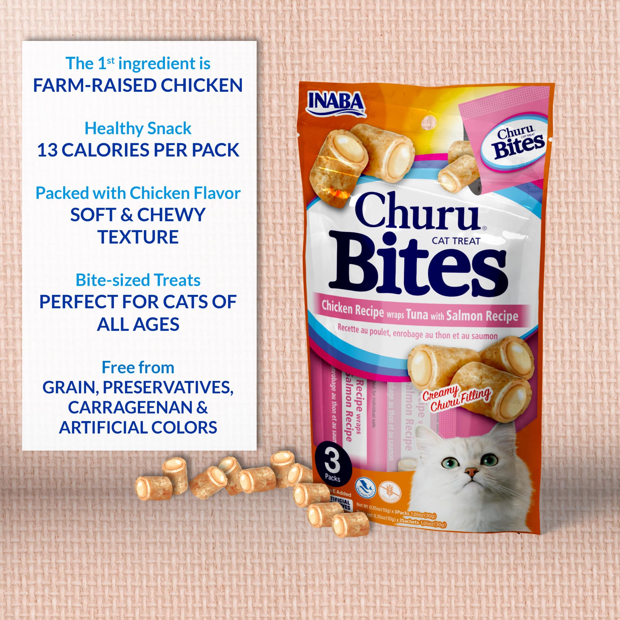 Foto 4 pulgar | Cat Treats Inaba Churu Bites, Pollo Horneado Blando, 10 G, 24 Tubos - Venta Internacional.
