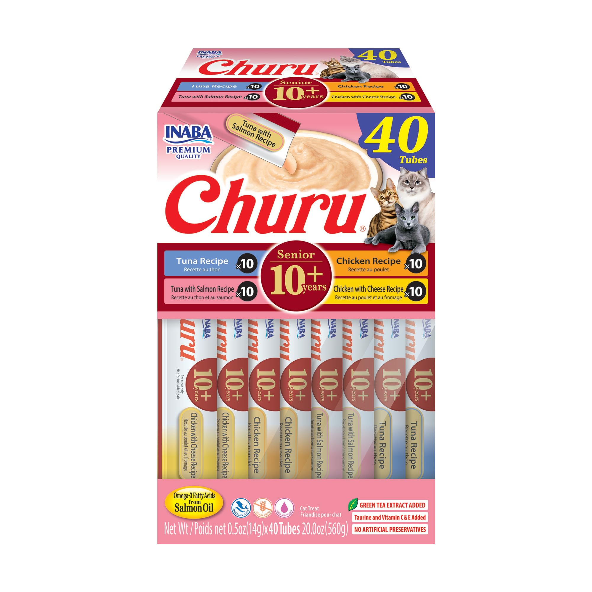 Foto 1 | Cat Treats Inaba Churu Para Mayores De 10 Años, Atún Y Pollo, 40 X 15 Ml - Venta Internacional.